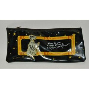 1982 Vintage ET The Extra Terrestrial Vinyl Black Pencil Zipper Case Hong Kong